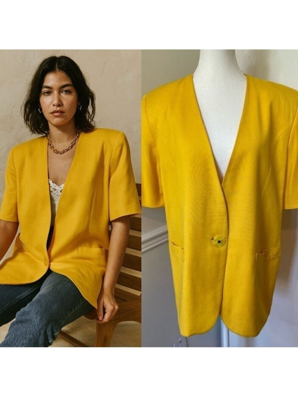 Vintage Conrad C Short sleeve Mustard Blazer
